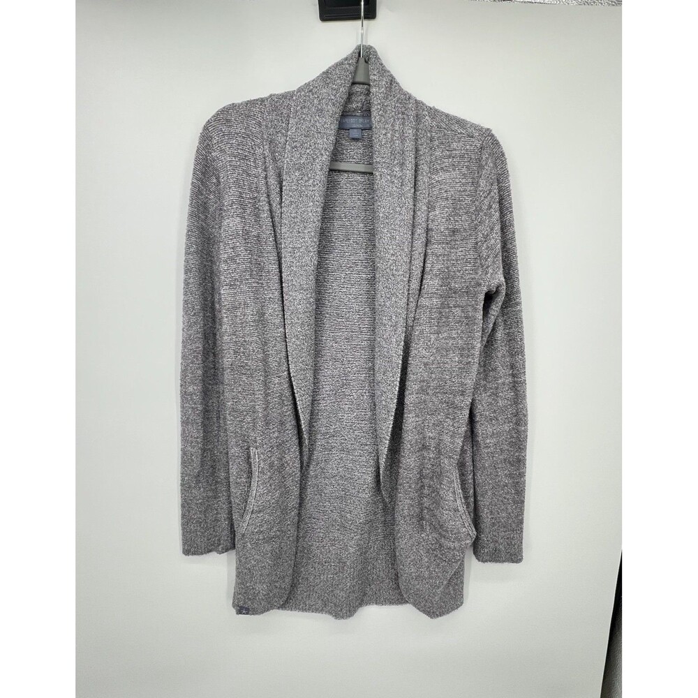 Barefoot Dreams Cozy Chic Lite Circle Open Cardigan Sweater Sz M Lilac Gray Soft